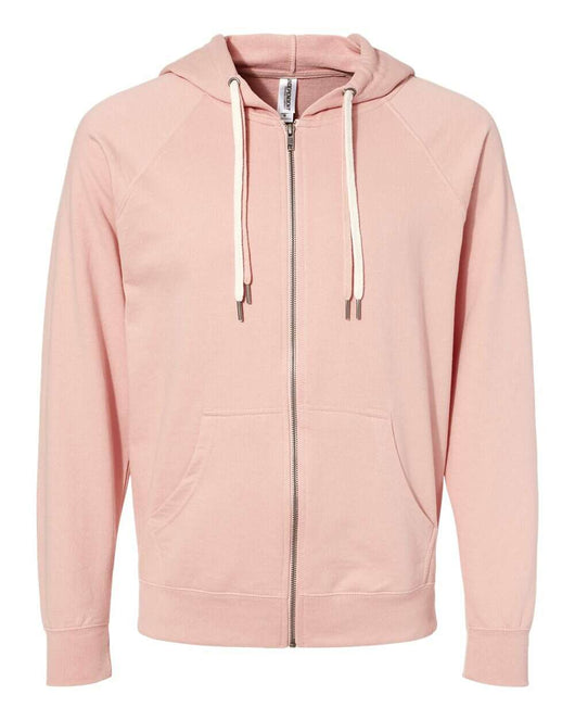 Icon Lightweight Loopback Terry Full-Zip Hooded Sweatshirt SS1000Z - Rose / XS - Full-Zip Hoodie