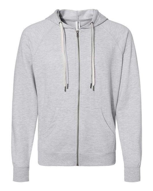Icon Lightweight Loopback Terry Full-Zip Hooded Sweatshirt SS1000Z - Athletic Heather / XS - Full-Zip Hoodie