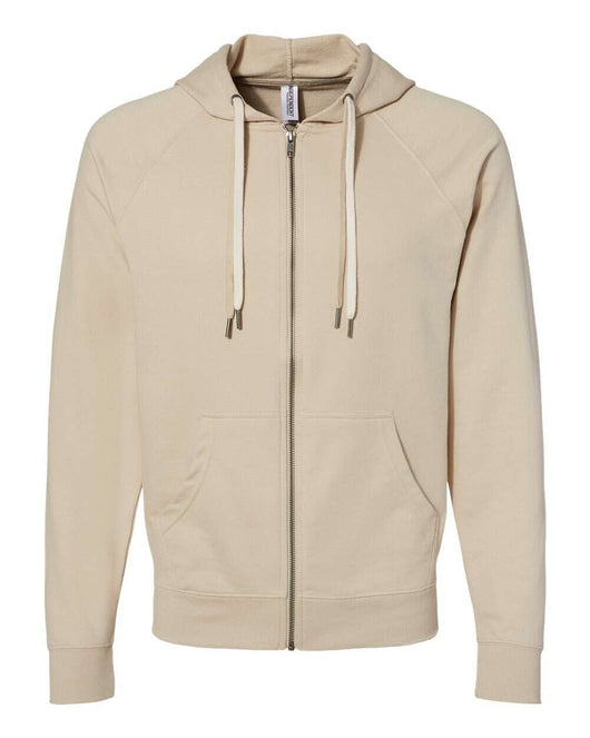 Icon Lightweight Loopback Terry Full-Zip Hooded Sweatshirt SS1000Z - Sand / XS - Full-Zip Hoodie