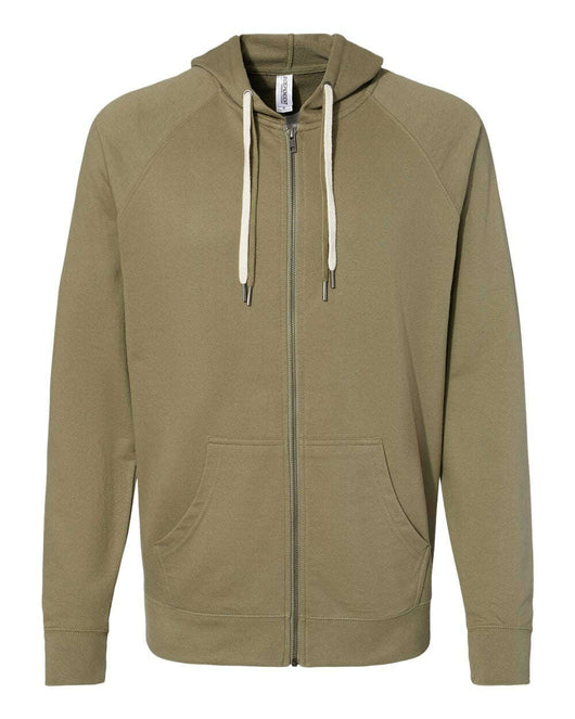 Icon Lightweight Loopback Terry Full-Zip Hooded Sweatshirt SS1000Z - Olive / XS - Full-Zip Hoodie