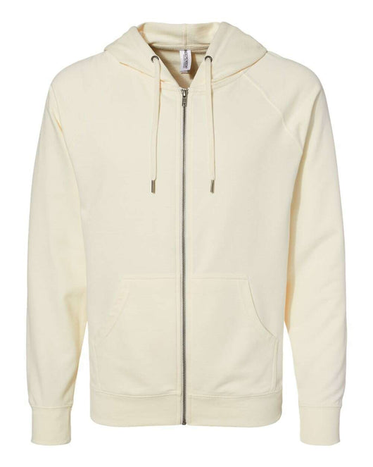 Icon Lightweight Loopback Terry Full-Zip Hooded Sweatshirt SS1000Z - Bone / XS - Full-Zip Hoodie