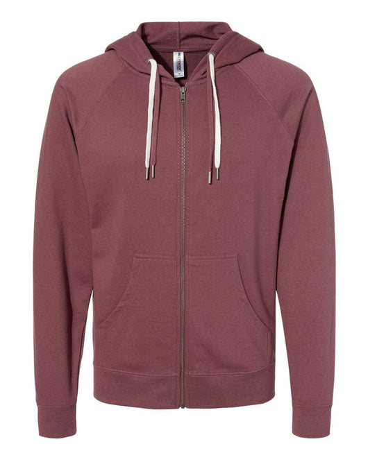 Icon Lightweight Loopback Terry Full-Zip Hooded Sweatshirt SS1000Z - Port / XS - Full-Zip Hoodie