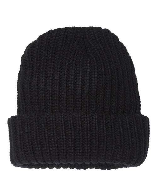 Ignite your brand: sp90 chunky beanie for custom apparel screen printing toronto - Black / Single Unit - BEANIES