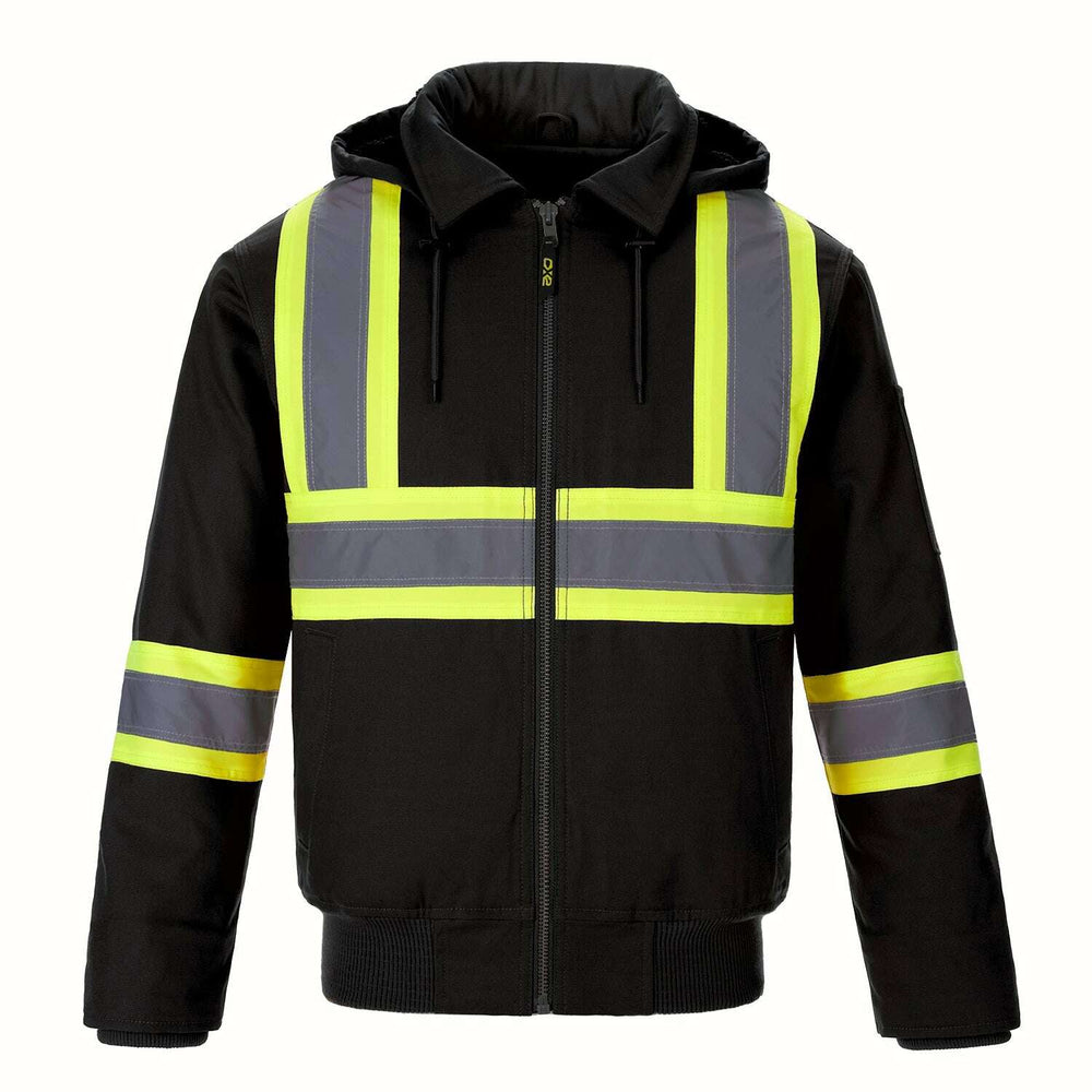 Ignite visibility: custom apparel and screen printing toronto hi-vis jacket hvj2000 - Black / S - Hi-Vis Jacket