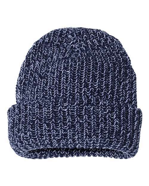 Ignite your brand: sp90 chunky beanie for custom apparel screen printing toronto - Navy/ White / Single Unit - BEANIES