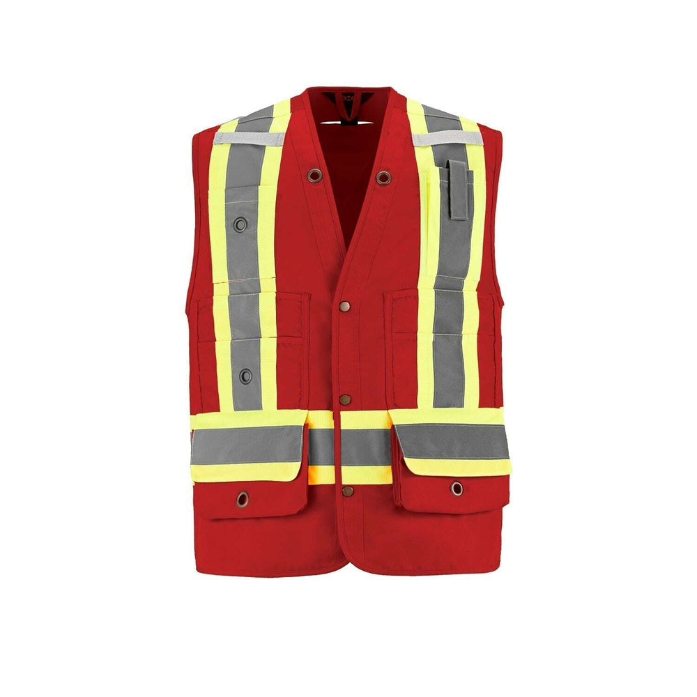 Illuminate: custom apparel hi-vis safety vest - v37 - Red / S - Hi-Vis Safety Vest