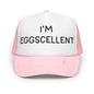 I’m Eggscellent Regular Show Embroidered Foam Trucker Hat - Light Pink / White