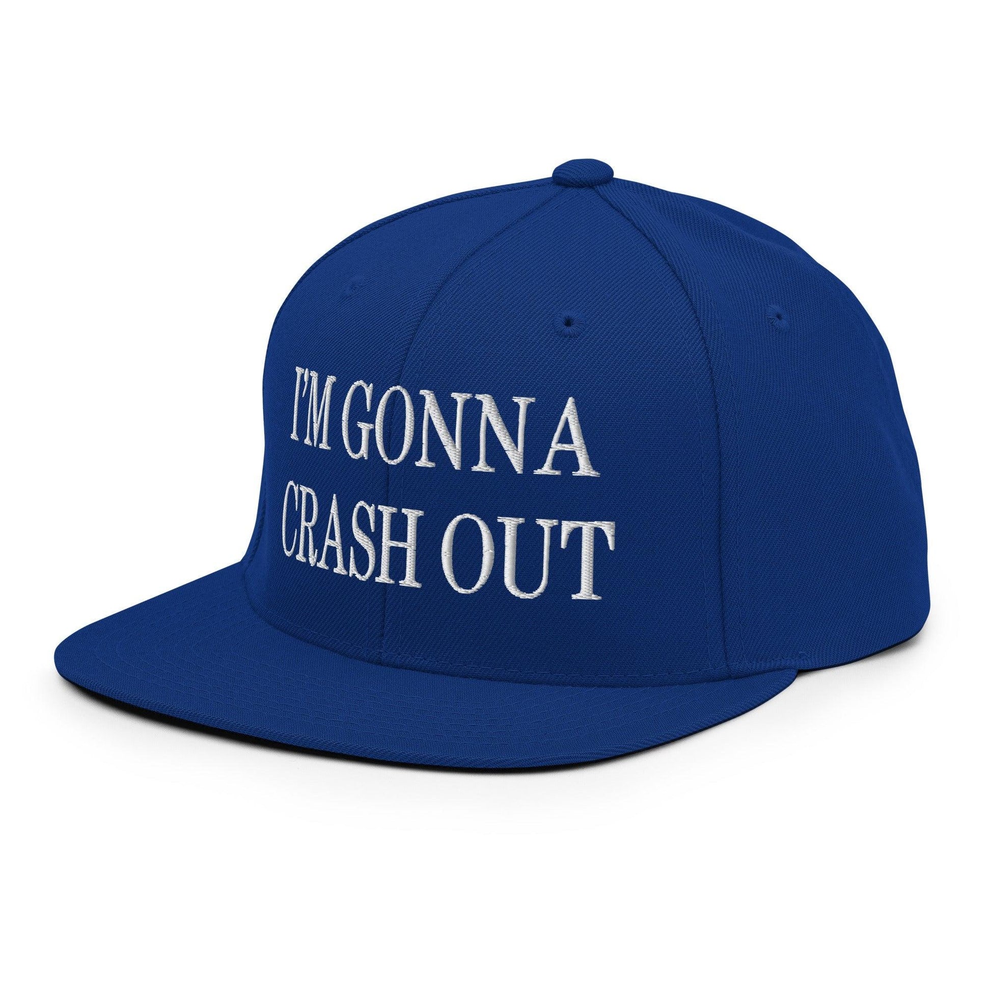 I’m Gonna Crash Out Embroidered Flat Bill Brim Snapback Hat
