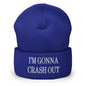 I’m Gonna Crash Out Embroidered Knit Cuffed Beanie - Royal
