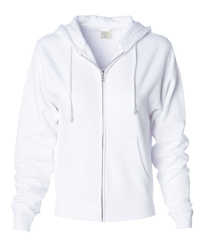 IND008Z - Zip Hooded Sweatshirt - White / S - CLOSE
