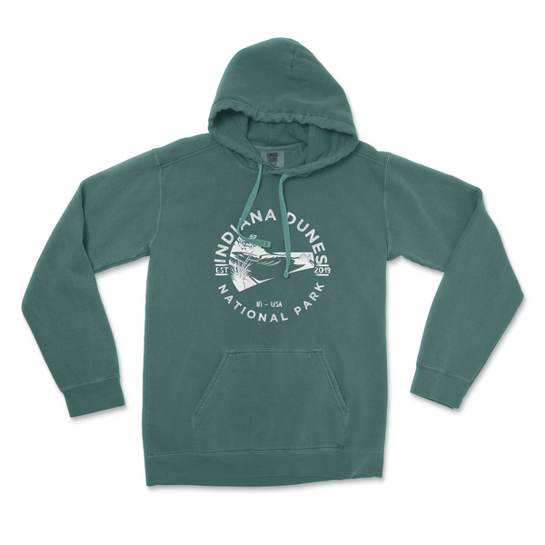 Indiana Dunes National Park Comfort Colors Hoodie - S / Blue Spruce - hoodie