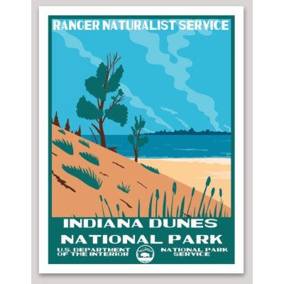 Indiana Dunes National Park WPA Sticker Large - sticker