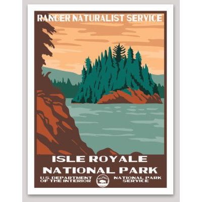 Isle Royale National Park WPA Sticker Large - sticker