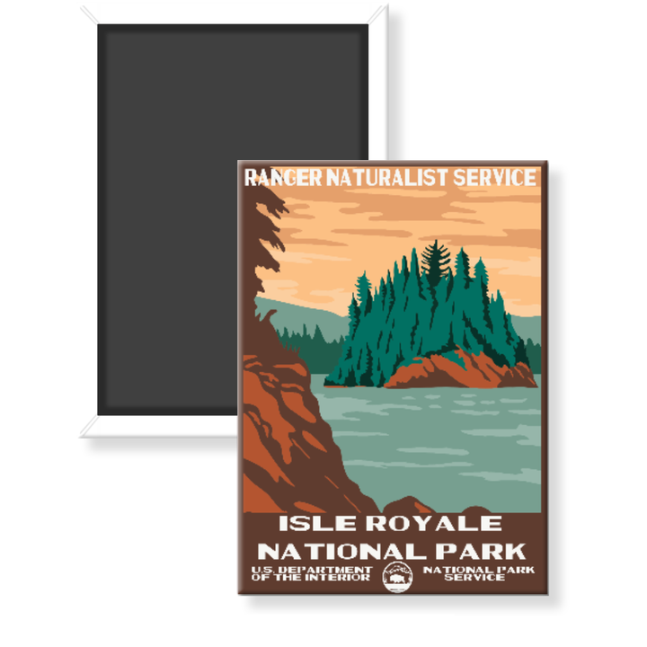 Isle Royale National Park WPA Style Magnet - magnet