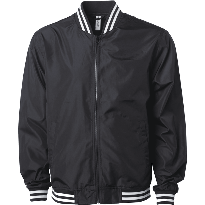 Jacket: unleash your style with custom apparel! Code jkt1 - Black White Stripe Rib / XS - Jacket