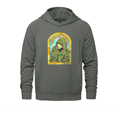 Gray hoodie with graphic from Jetsetter Luigi Patron Healthcare Reform Edition in custom apparel