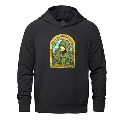 Black hooded sweatshirt from Jetsetter Luigi Patron Healthcare Reform Edition custom apparel