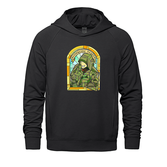 Black hooded sweatshirt from Jetsetter Luigi Patron Healthcare Reform Edition custom apparel
