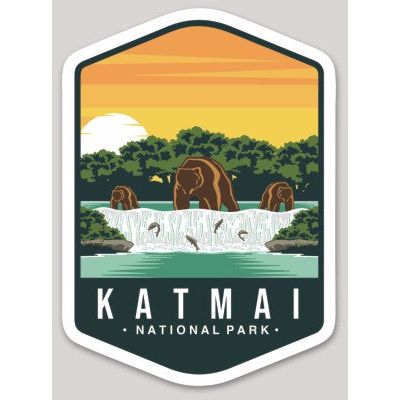 Katmai National Park Die Cut Sticker Large - sticker