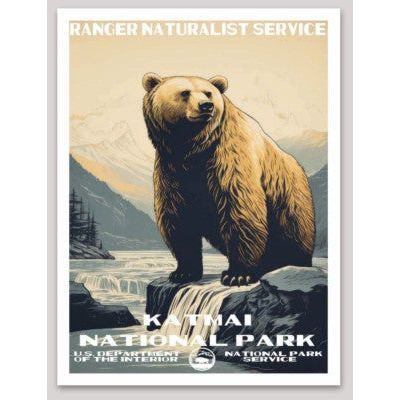 Katmai National Park WPA Sticker Large - sticker