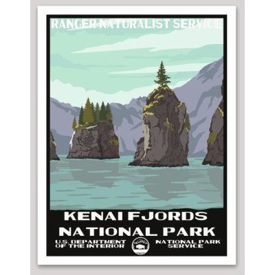 Kenai Fjords National Park WPA Sticker Large - sticker