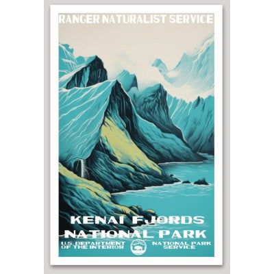 Kenai Fjords National Park WPA Sticker Large - sticker