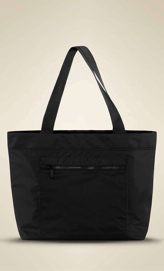 Black tote bag with zipper pocket from KOI Matte Carryall Large Tote 28L