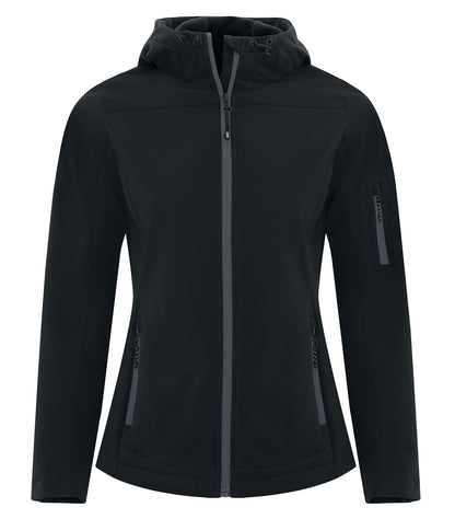 CoalHarbour - COAL HARBOUR® EVERYDAY HOODED WATER REPELLENT STRETCH SOFT SHELL LADIES' JACKET. - L7605