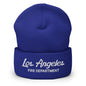 LAFD Los Angeles Fire Department Baseball Vintage Sports Script Embroidered Knit Cuffed Beanie