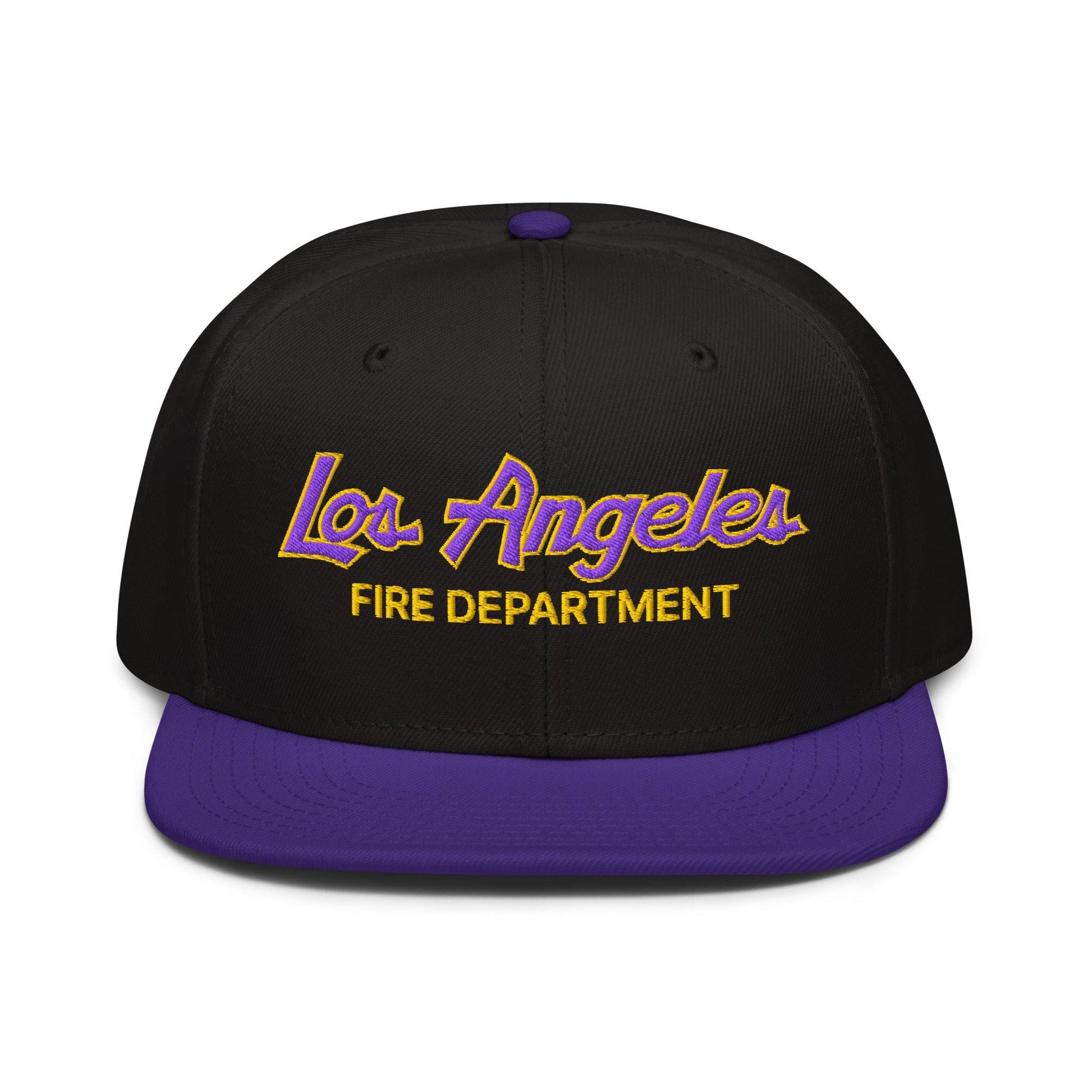 LAFD Los Angeles Fire Department Basketball Vintage Sports Script Embroidered Flat Bill Brim Snapback Hat