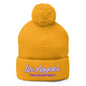 LAFD Los Angeles Fire Department Basketball Vintage Sports Script Embroidered Knit Pom Beanie