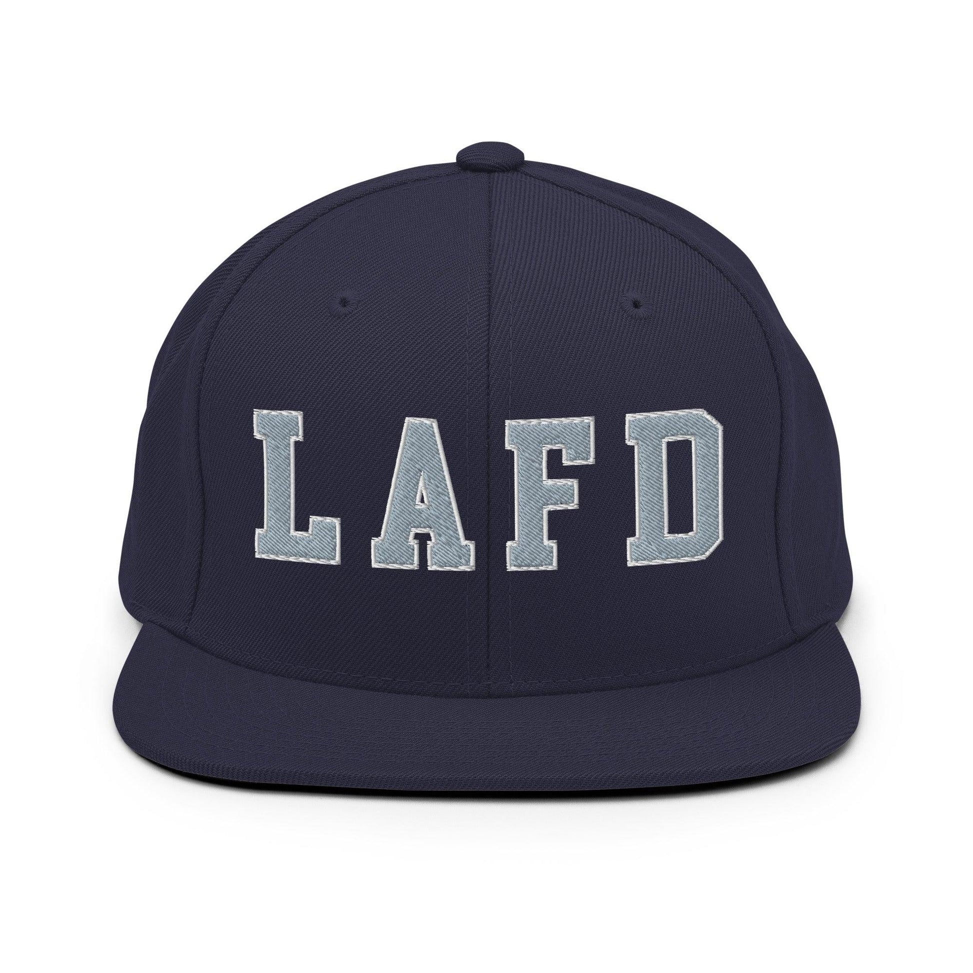 LAFD Los Angeles Fire Department Embroidered Flat Bill Brim Snapback Hat - Navy