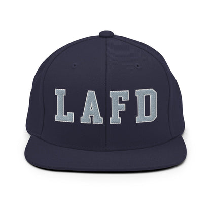 LAFD Los Angeles Fire Department Embroidered Flat Bill Brim Snapback Hat - Navy