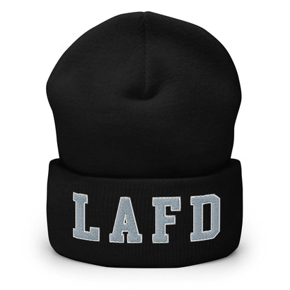 LAFD Los Angeles Fire Department Embroidered Knit Cuffed Beanie - Black
