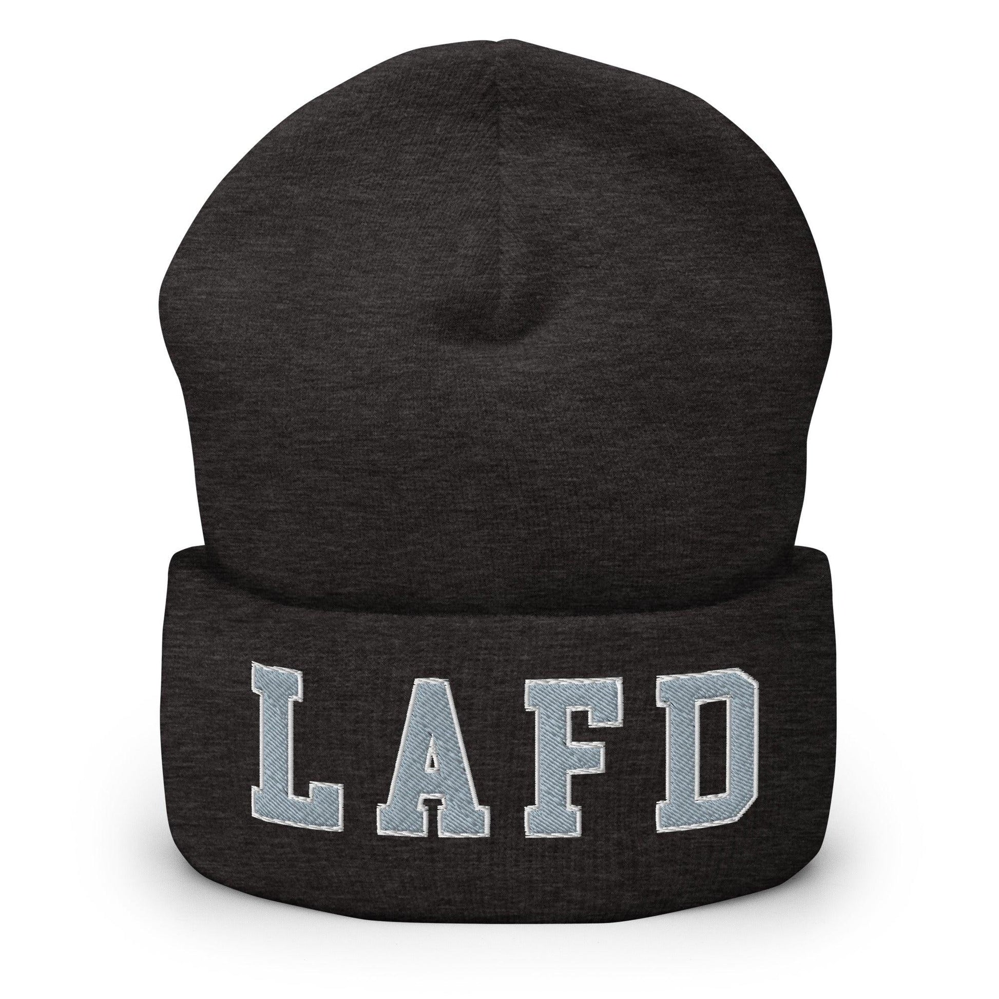 LAFD Los Angeles Fire Department Embroidered Knit Cuffed Beanie - Dark Grey