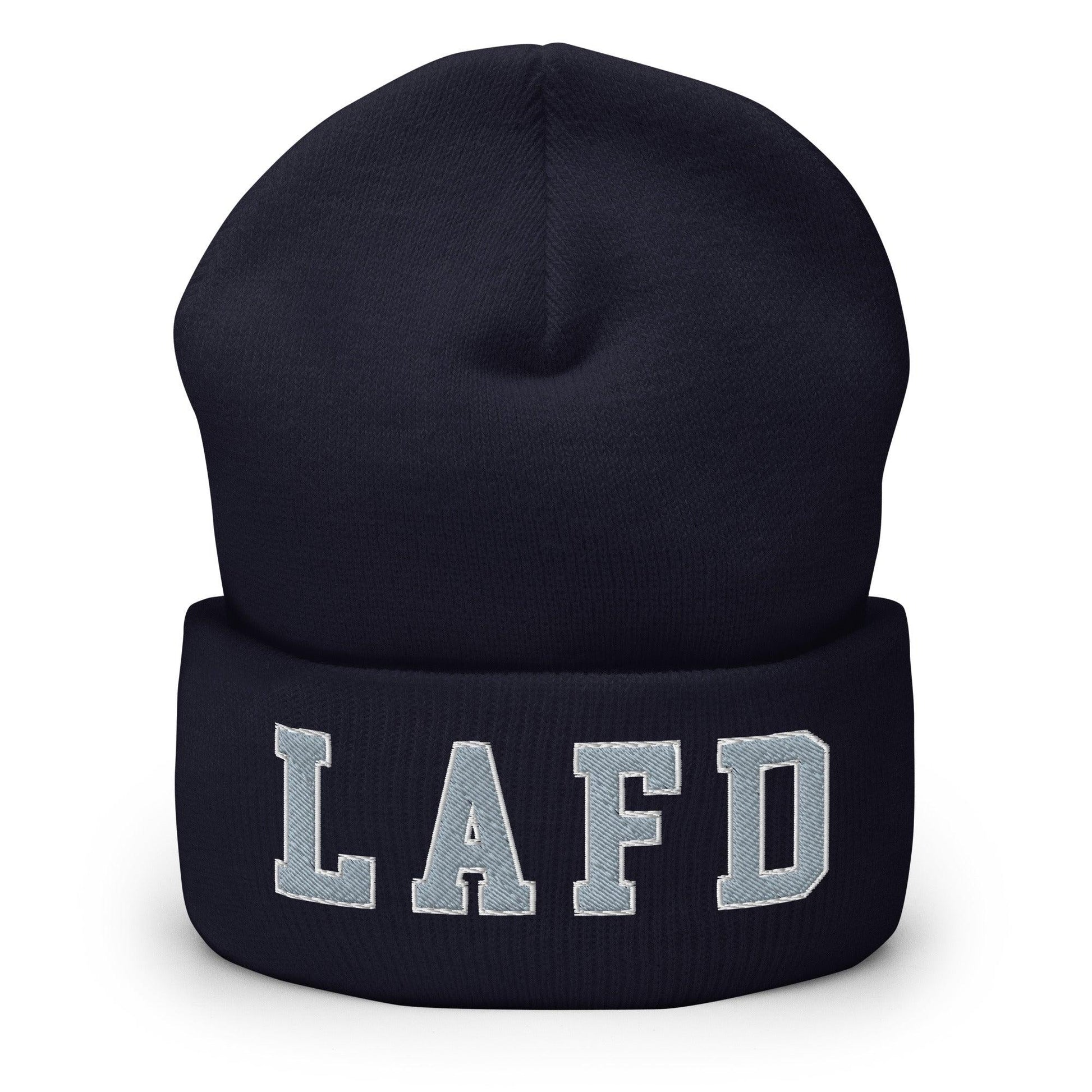 LAFD Los Angeles Fire Department Embroidered Knit Cuffed Beanie - Navy