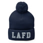 LAFD Los Angeles Fire Department Embroidered Knit Pom Beanie - Navy