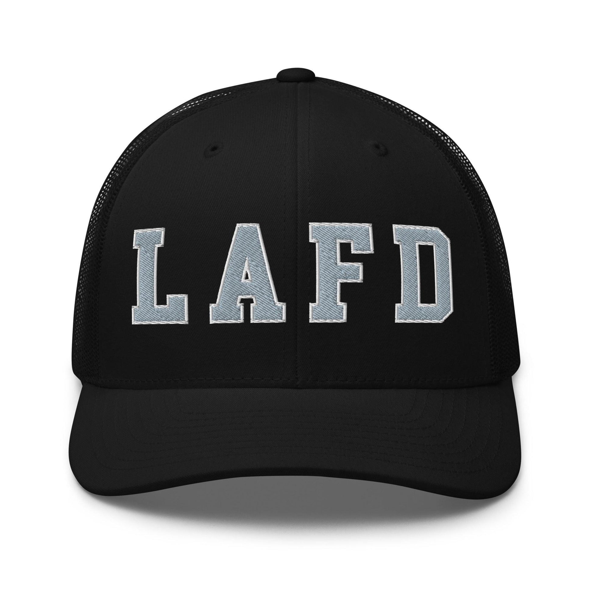 LAFD Los Angeles Fire Department Embroidered Mesh Trucker Hat - Black