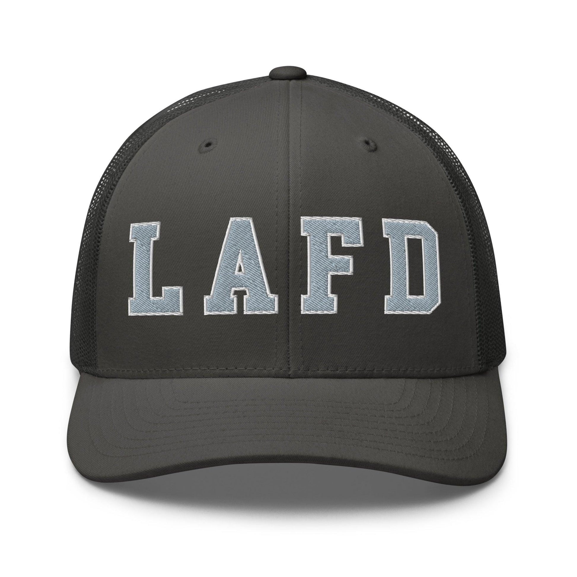LAFD Los Angeles Fire Department Embroidered Mesh Trucker Hat - Charcoal