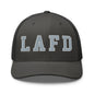 LAFD Los Angeles Fire Department Embroidered Mesh Trucker Hat - Charcoal