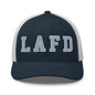LAFD Los Angeles Fire Department Embroidered Mesh Trucker Hat - Navy/ White