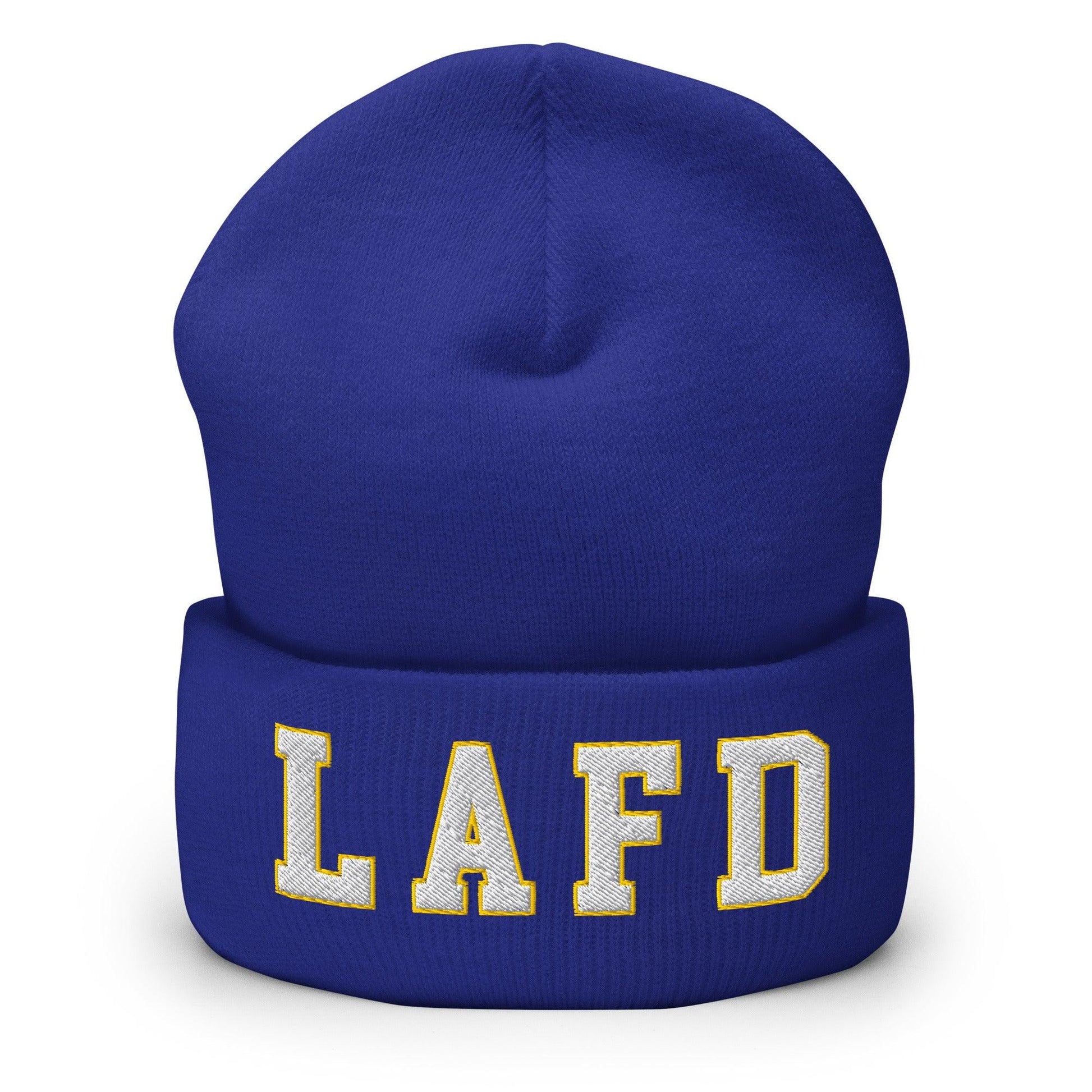 LAFD Los Angeles Fire Department Football Embroidered Knit Cuffed Beanie