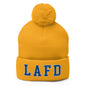 LAFD Los Angeles Fire Department Football Embroidered Knit Pom Beanie