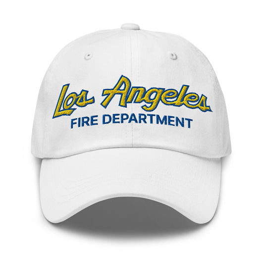 LAFD Los Angeles Fire Department Football Vintage Sports Script Embroidered Dad Hat - Toronto Screen Printing
