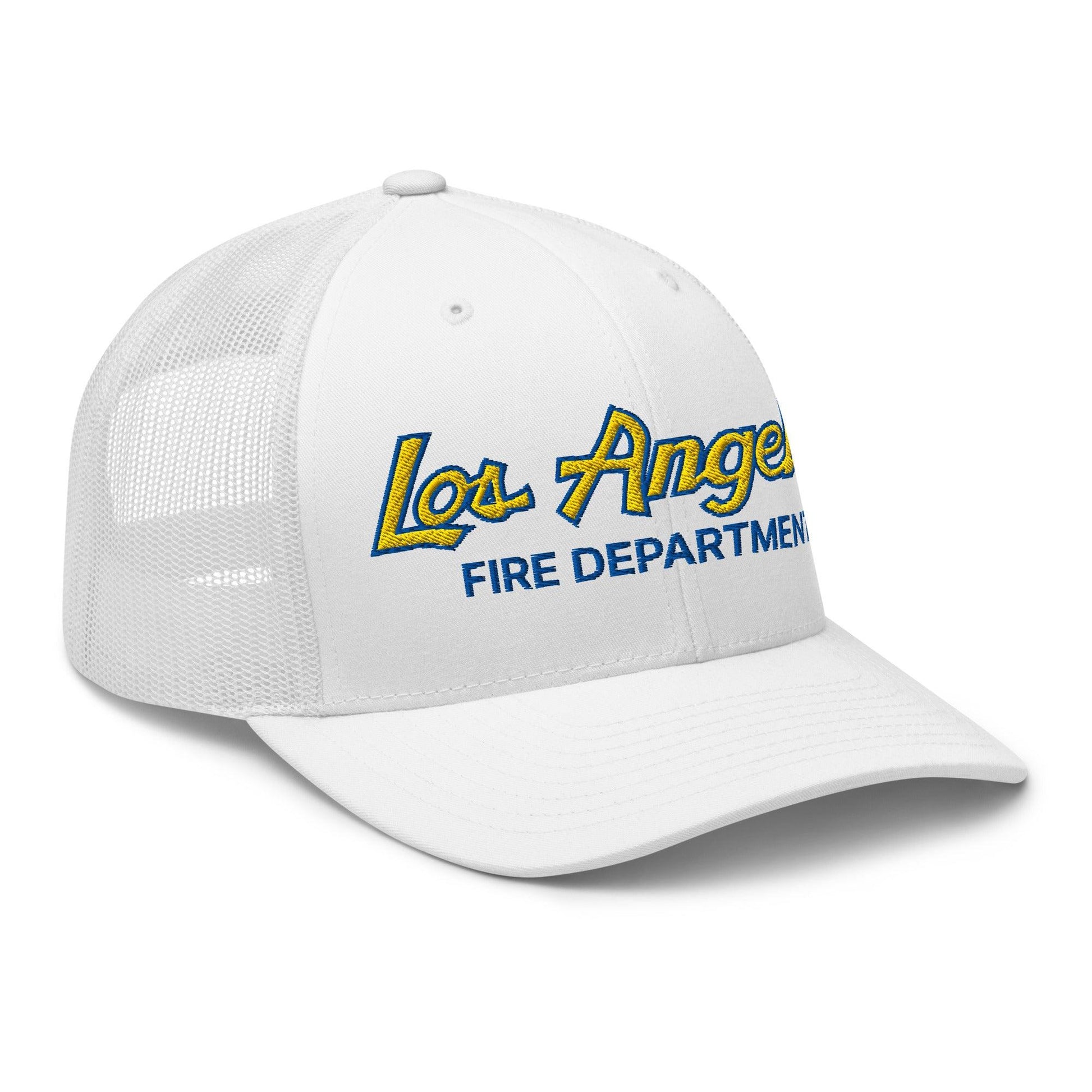 LAFD Los Angeles Fire Department Football Vintage Sports Script Embroidered Mesh Trucker Hat