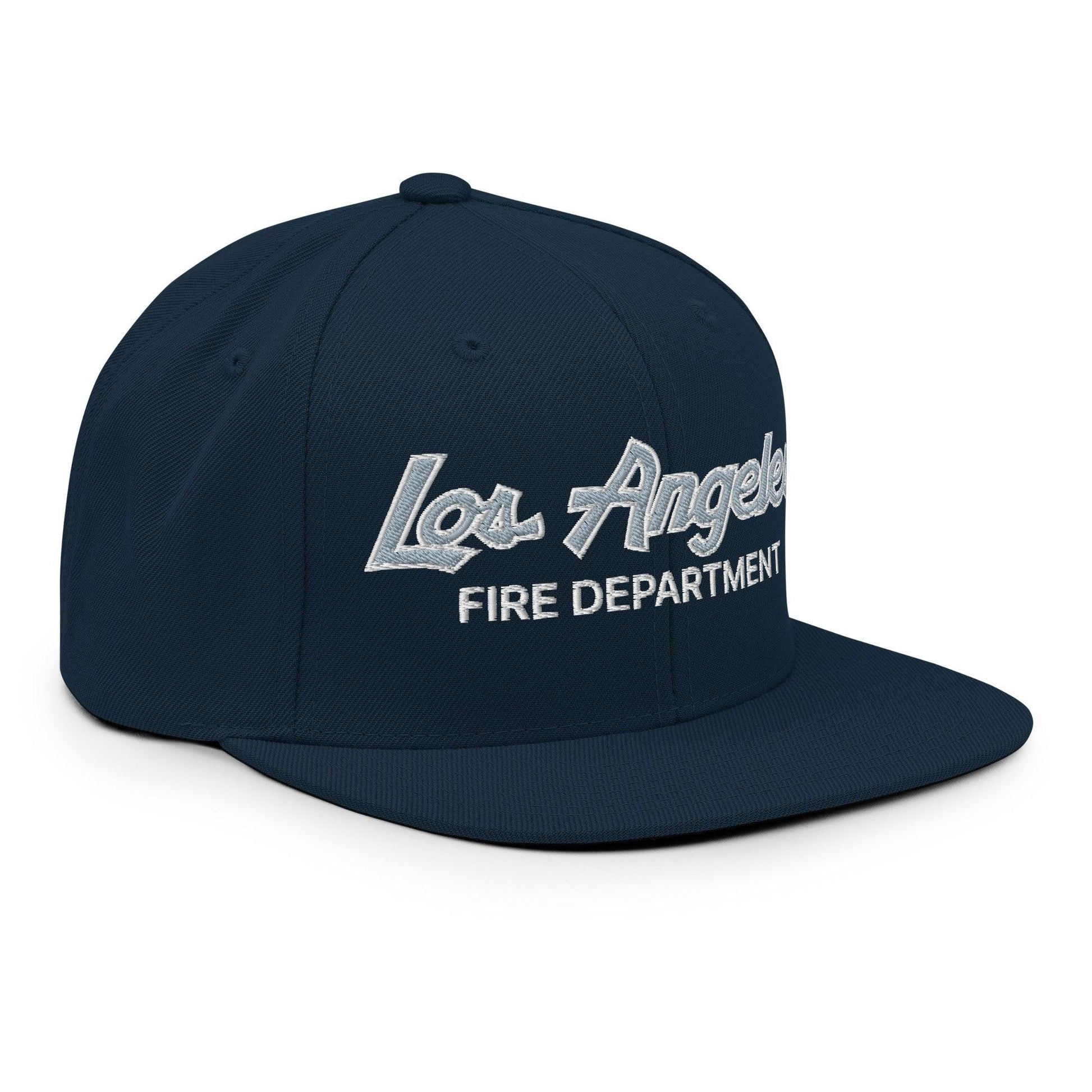 LAFD Los Angeles Fire Department Vintage Sports Script Embroidered Flat Bill Brim Snapback Hat