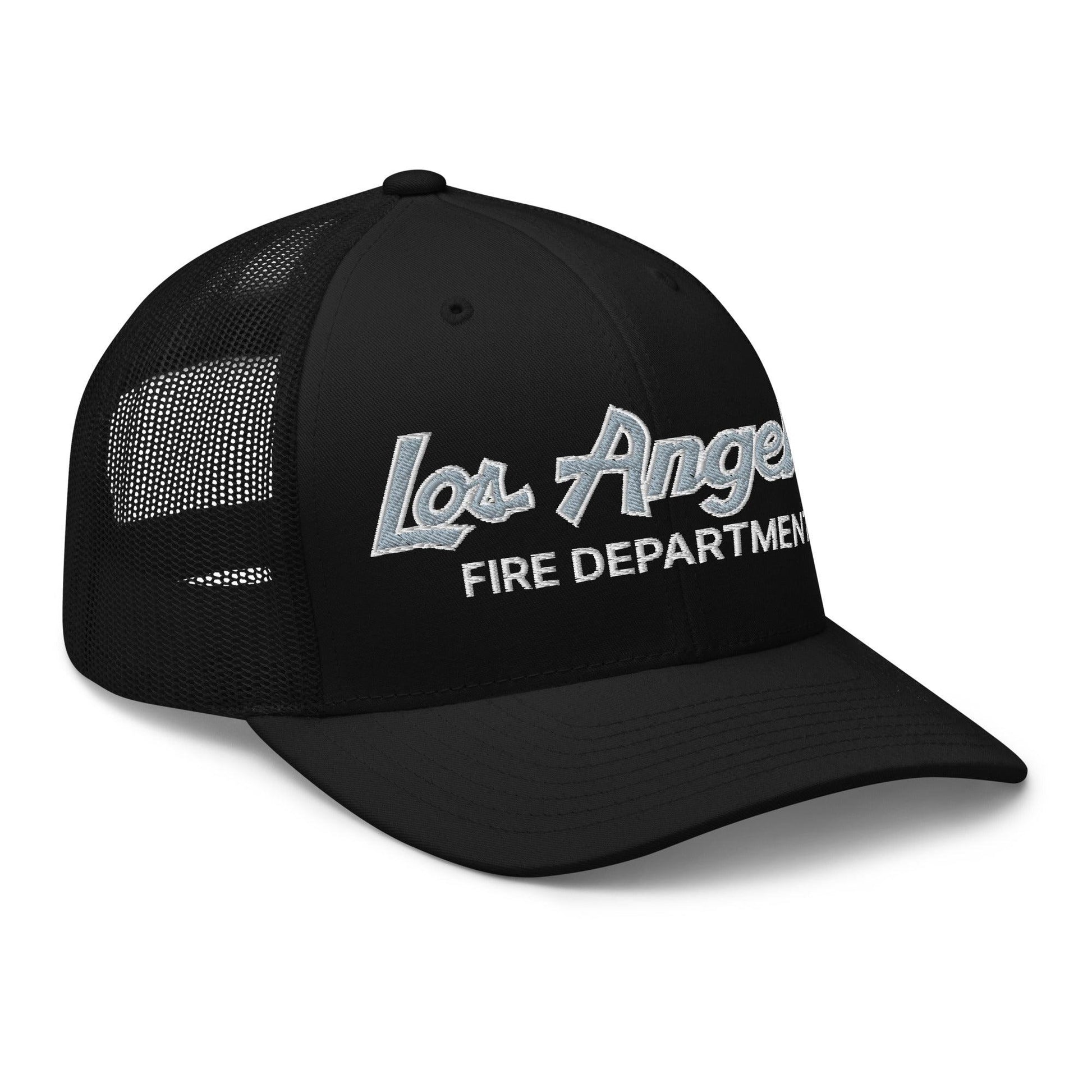 LAFD Los Angeles Fire Department Vintage Sports Script Embroidered Mesh Trucker Hat