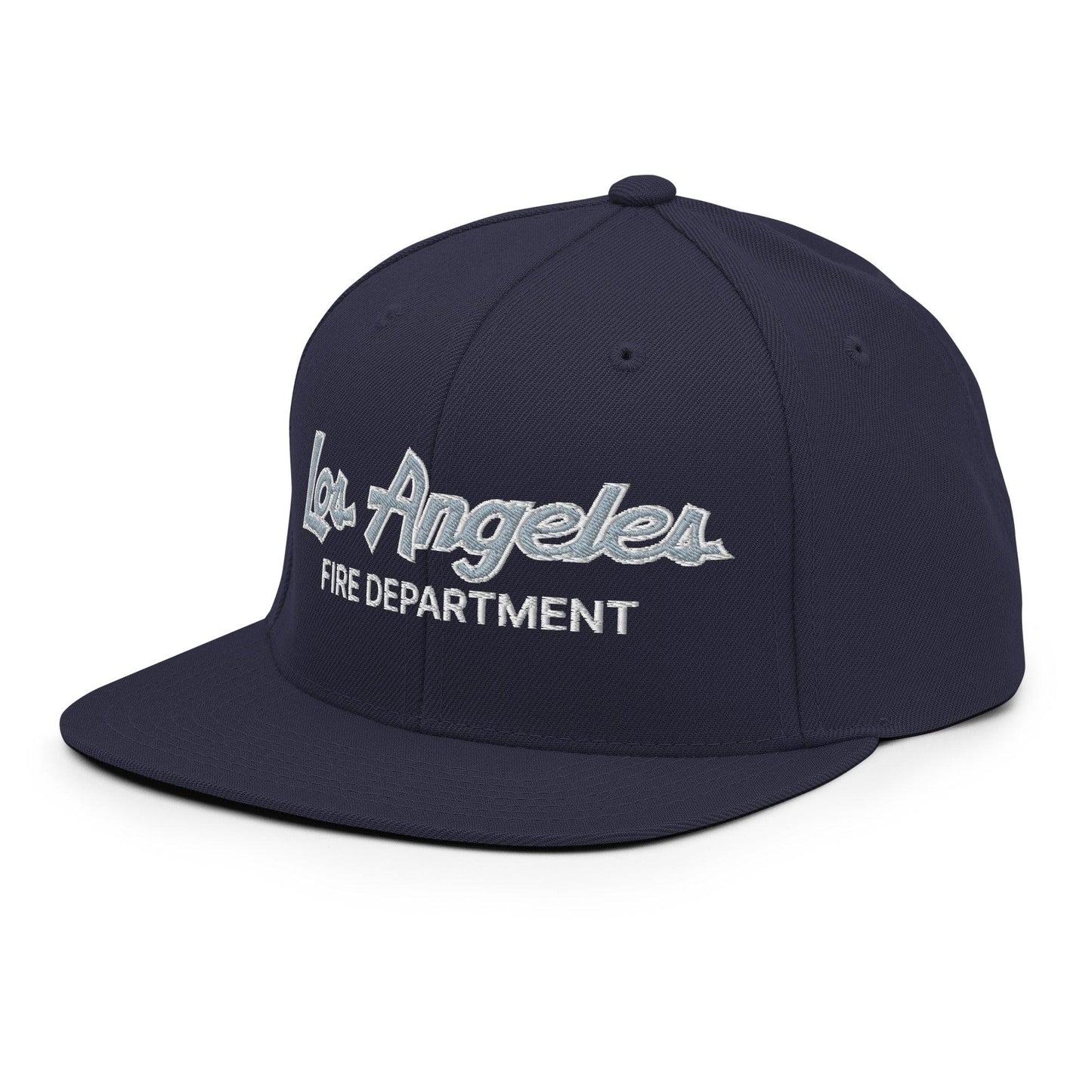 LAFD Los Angeles Fire Department Vintage Sports Script Embroidered Flat Bill Brim Snapback Hat