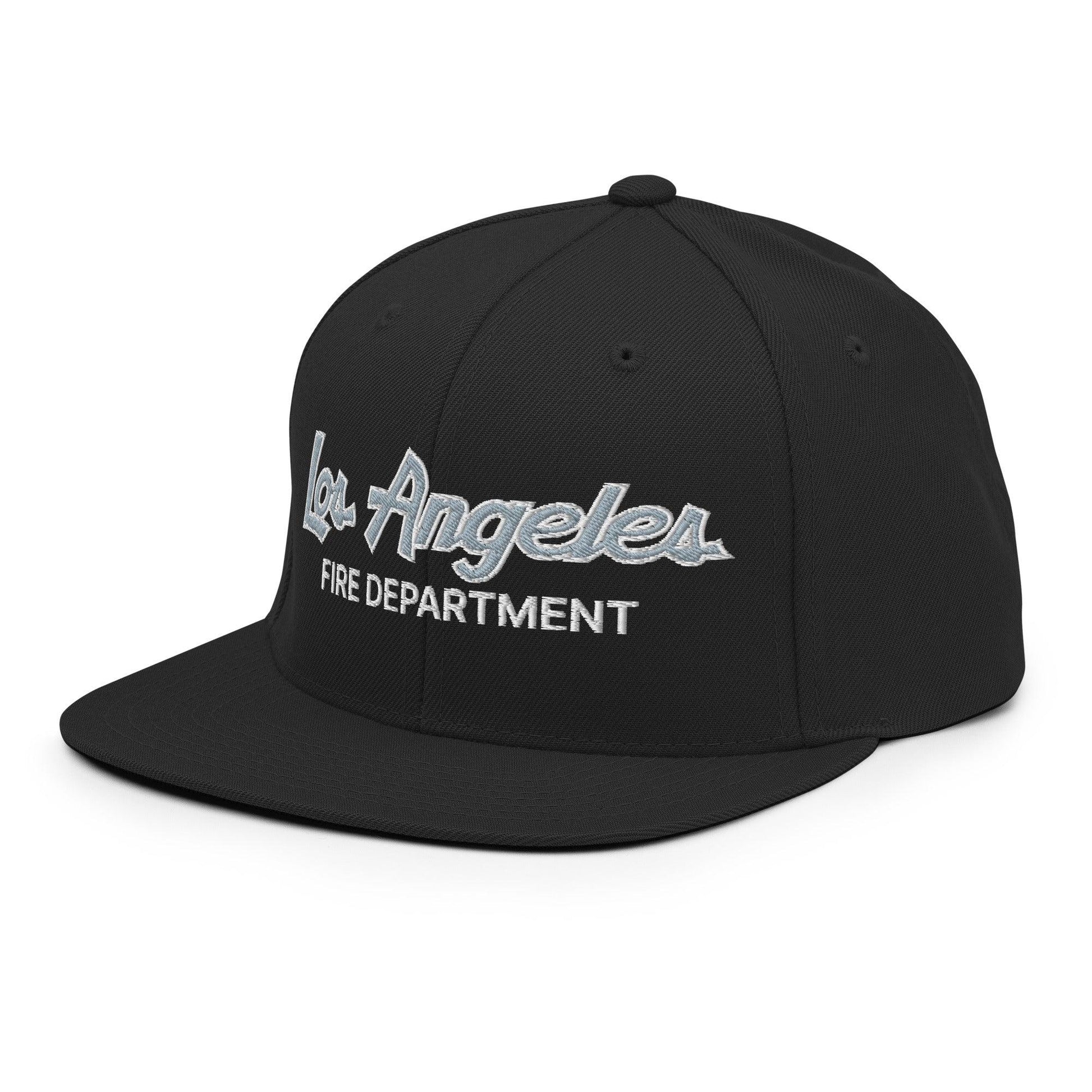 LAFD Los Angeles Fire Department Vintage Sports Script Embroidered Flat Bill Brim Snapback Hat