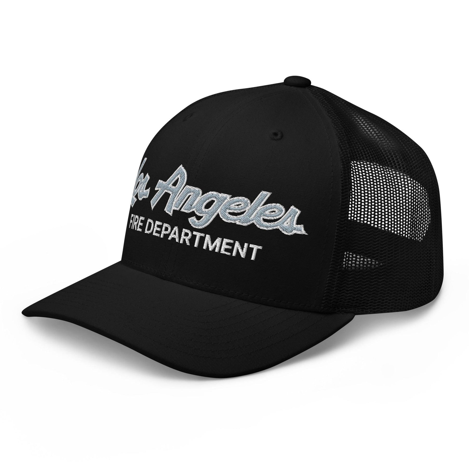 LAFD Los Angeles Fire Department Vintage Sports Script Embroidered Mesh Trucker Hat
